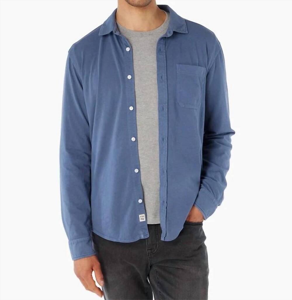 NEW FAIR HARBOR men's saltaire long sleeve shirt in navy